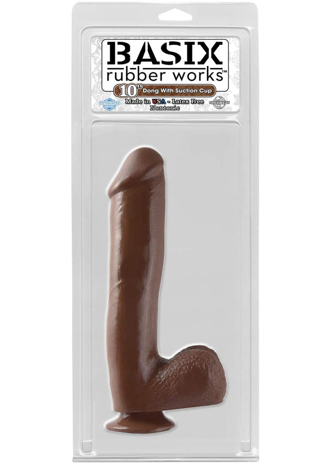 Basix 10In. Dong W/Suction Cup Brown