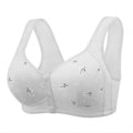 Daisy Bras for Older Women No Underwire Front Closure Comfort Senior Wireless Snap Closing Bra Light Gray 38C