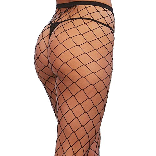 Dreamgirl WomenS Standard Sheer Thigh High Pantyhose Hosiery Nylons Stockings With Comfort Lace Top Anti-Slip Silicone Elastic Band One Size Black
