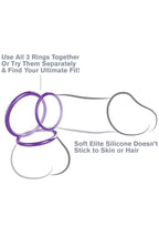 Pipedream Fantasy Cringz Silicone 3 Piece Stamina Set  Purple  1 Pound