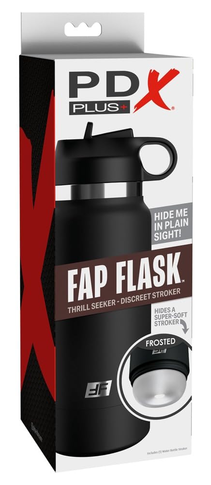 Pdx Plus Fap Flask Thrill Seeker Discreet Stroker Black Bottle Frosted