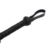 FST Leather Whip with Braided Handle Flogger BDSM Spanking Paddle Sex Toy for Couples Play