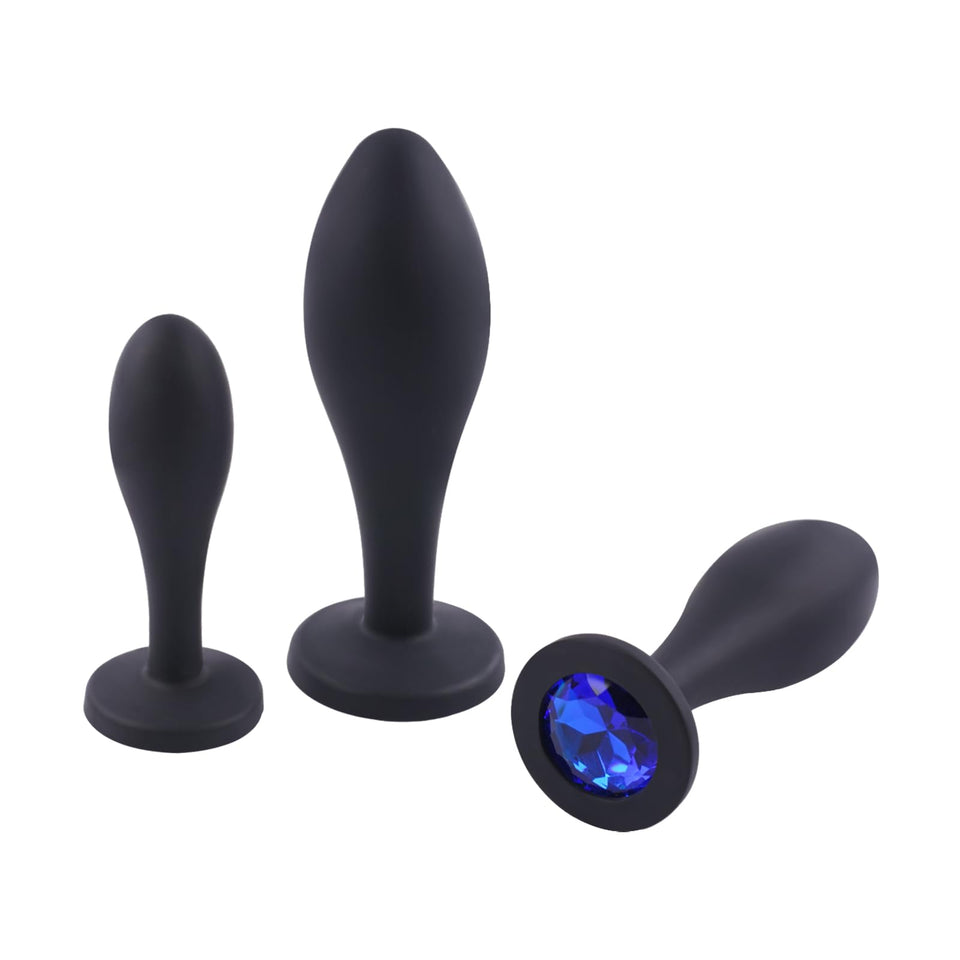 Anal Plugs Adult Sex Toy,3pcs Jeweled Anal Toys Anal Training Kit Adult Sex Toys Games Small Butt Plug,Personal Anal Plug for Ad