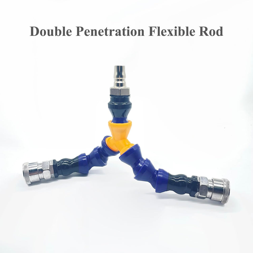 TenFruit Vac-u-Lock to Double Vac-u-Lock Adapter with Flexible Rods Sex Machine Attachment Double Penetration for Vac-u-Lock Dil