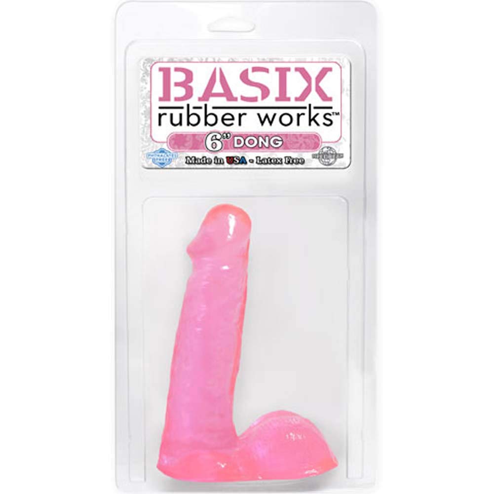 Basix Rubber Works 6-Inch Dong, Pink