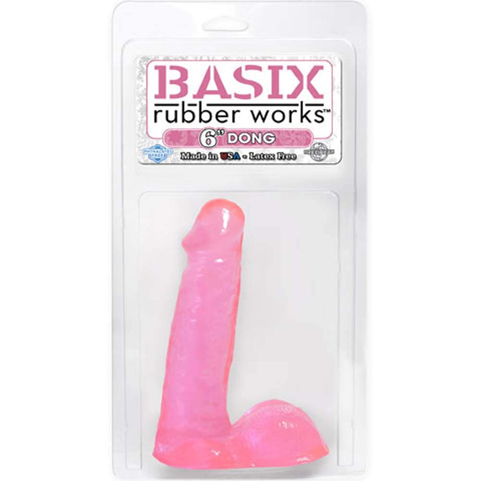 Basix Rubber Works 6-Inch Dong, Pink
