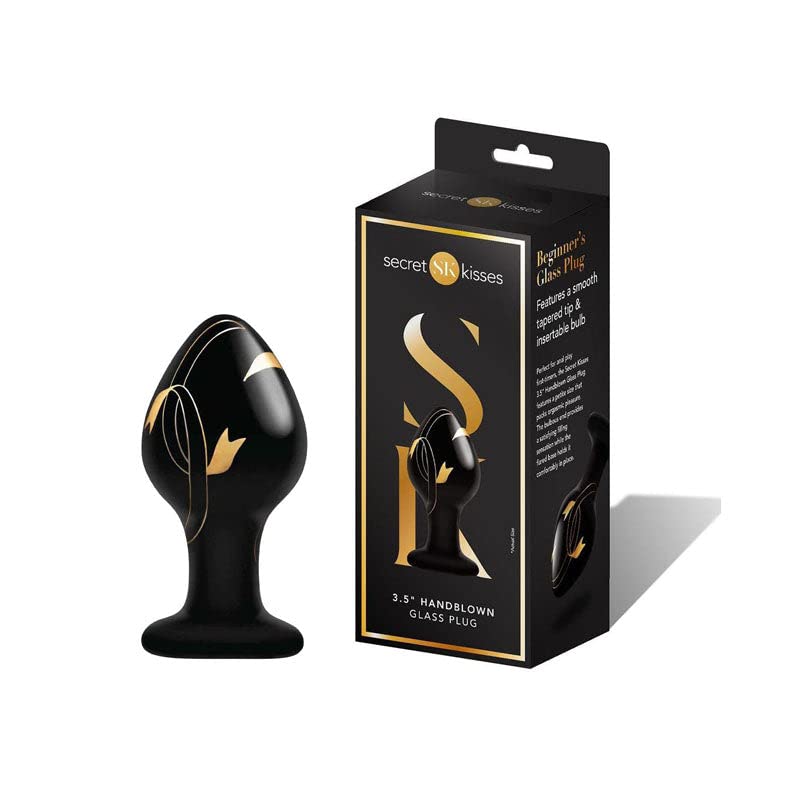 (Wd) Secret Kisses 3.5In Glass Black & Gold