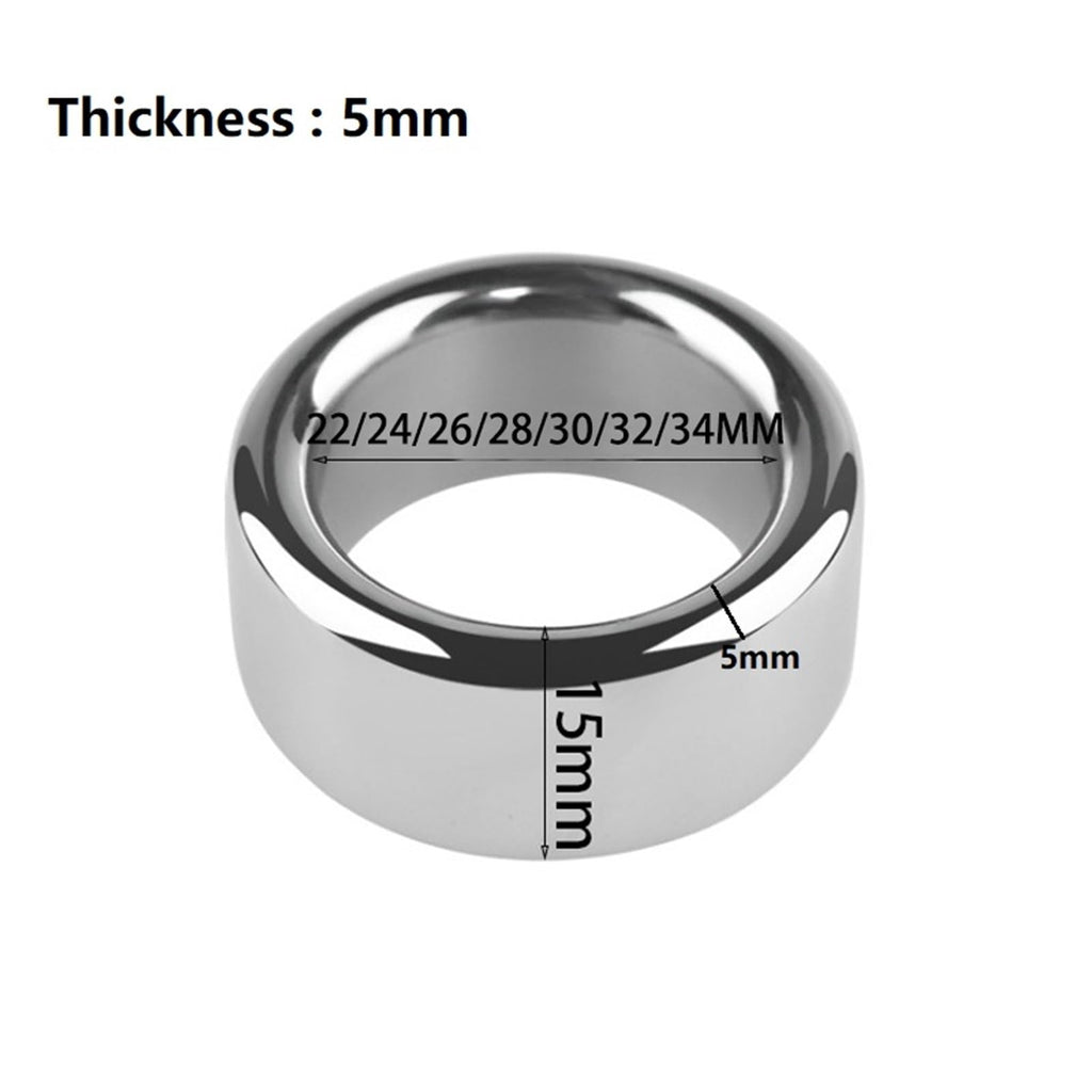 7 Size Male Metal Stainless Steel Penis Lock Cock Ring Set Ball Stretcher Delay Time Penis Ring Testicles Sex Toy for Man (Color