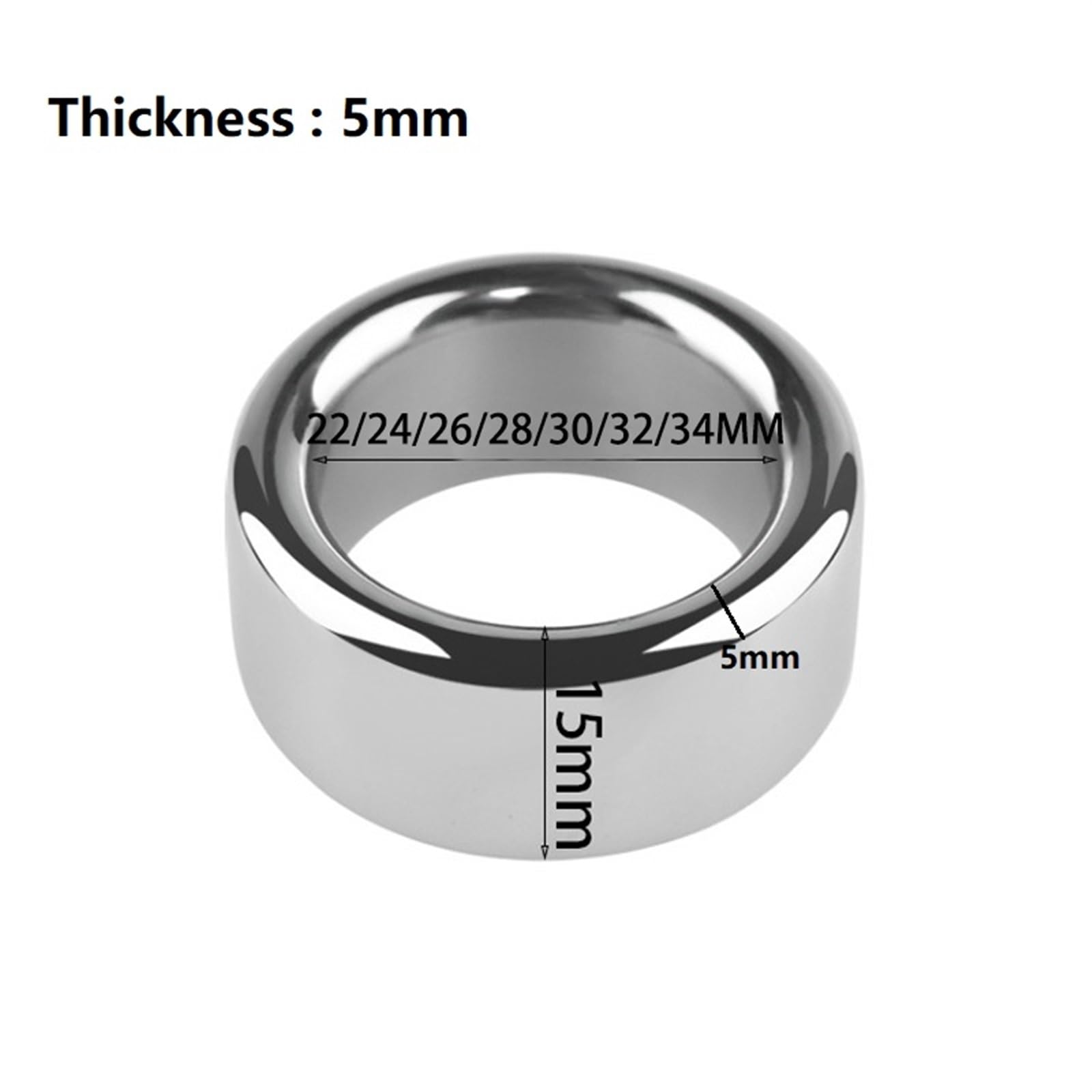 7 Size Male Metal Stainless Steel Penis Lock Cock Ring Set Ball Stretcher Delay Time Penis Ring Testicles Sex Toy for Man (Color