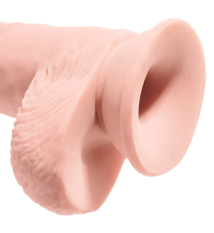 King Cock Plus Triple Density 10 Inch Fat Cock With Balls - Flesh