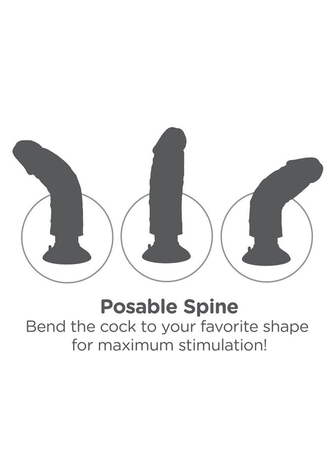 King Cock 6In Vibrating Cock Flesh