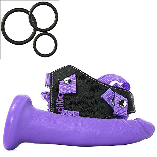 Pipedream Products Dillio 7 Inches Strap On Suspender Harness Set, Purple