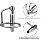 Hollow Stainless Urethral Sounds Penis Plug Urethral Dilator Male Penis Plug with Cock Ring Sex Toy for Men (1.77 inch)
