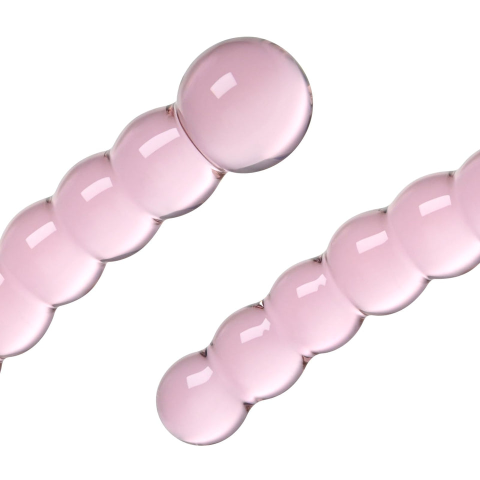 Glass Anal Beads Butt Plug Pink Curved Shaped Anal Stretcher Crystal G Spot Dildo Prostate Massager Anus Dilator Vaginal Stimula