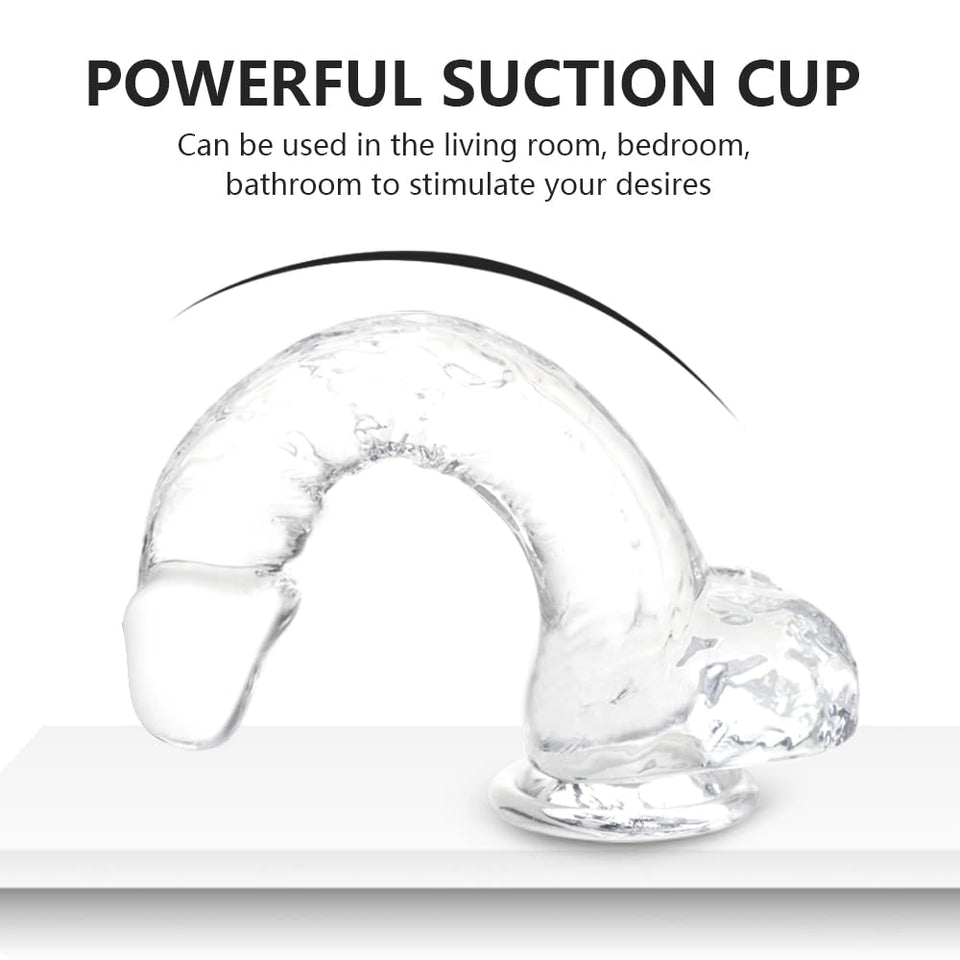 Small Realistic Clear 6 Inch Cute Dildo,Adult Sex Toy With Suction Cup Dildo, Suitable For Beginner Women/Men/Gay With Thin And