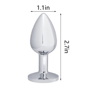 Hmxpls Pink Jeweled Beginners Butt Plug Sex Love Games Personal Massager for Women Men Couples Lover Stainless Steel Anal Plug S
