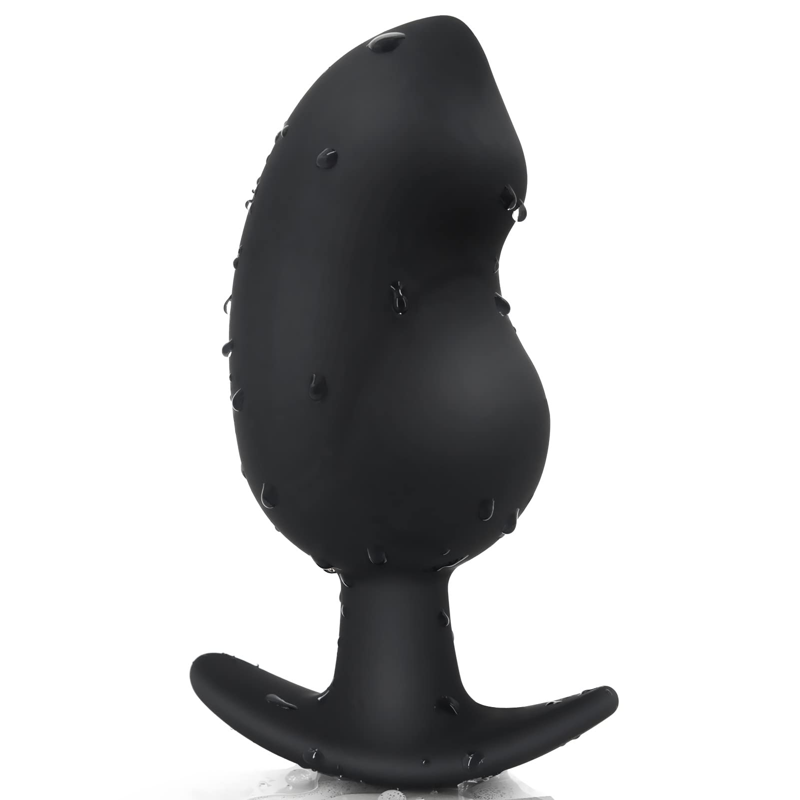 Anal Plug for Comfortable Long-Term Wear - Silicone Butt Plug Dilator with Curved Base & Slender Waist - 6.14 x 2.51 Inch Prosta
