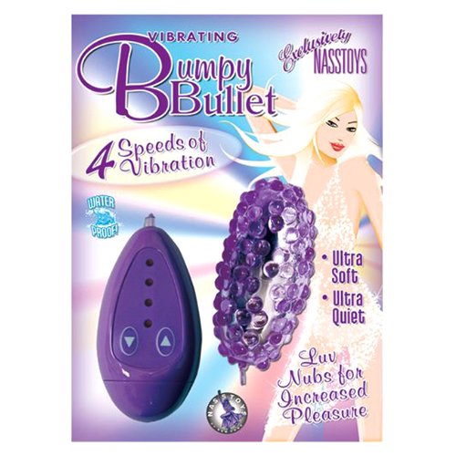 Nasstoys Vibrating Bumpy Bullet 4 Speed Waterproof, Purple, 3 Inch