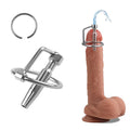 Hollow Stainless Urethral Sounds Penis Plug Urethral Dilator Male Penis Plug with Cock Ring Sex Toy for Men (1.77 inch)