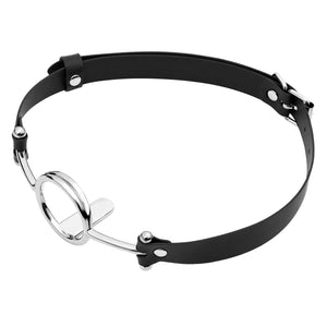 ReptiLeisure Metal Open Mouth Gag BDSM Oral O Ring Gag Bondage Restraints for Female Flirting Tongue Depressor (Silver)