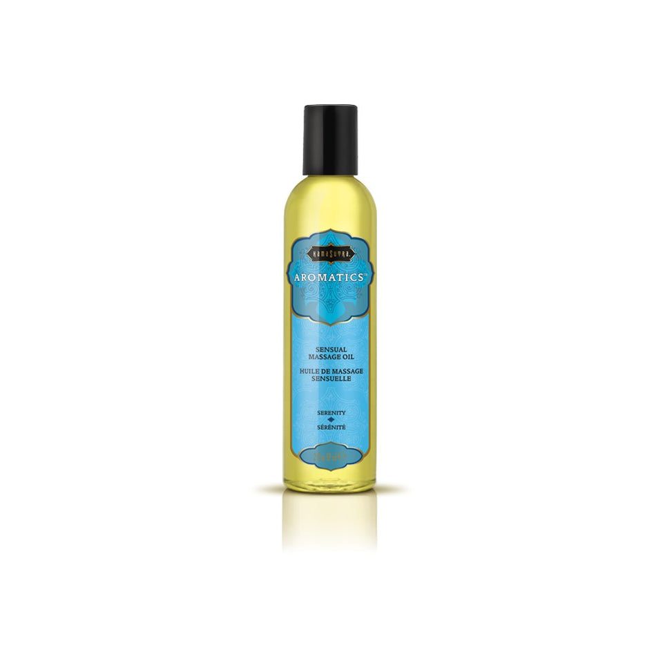 Kama Sutra Aromatics Massage Oil Serenity - 2 Fl Oz Rich Blend Of Natural Essential Oils - Marjoram, Geranium And Lavender - Dat