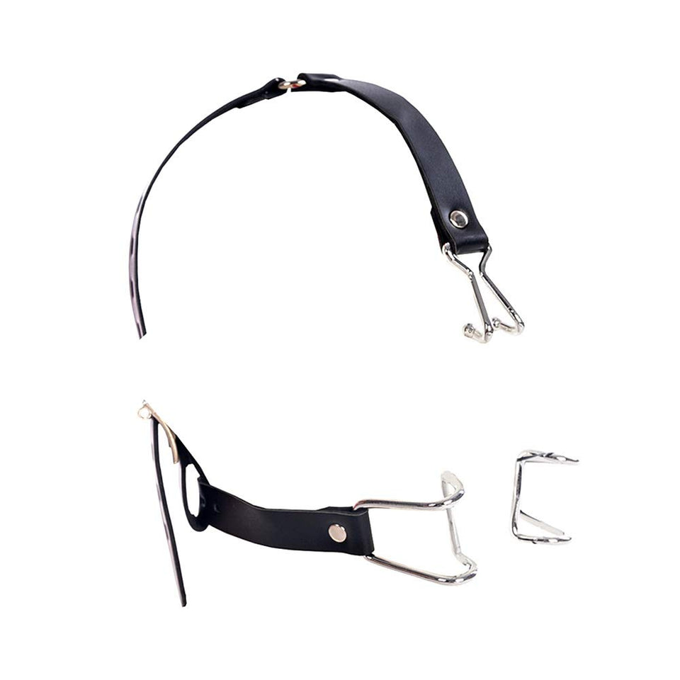 Hook Claw Mouth Spreader & Nose Hook, Open Mouth Gag for Sex Fetish Restraints SM Adjustable Slave Harness Sex Toy for Men and W