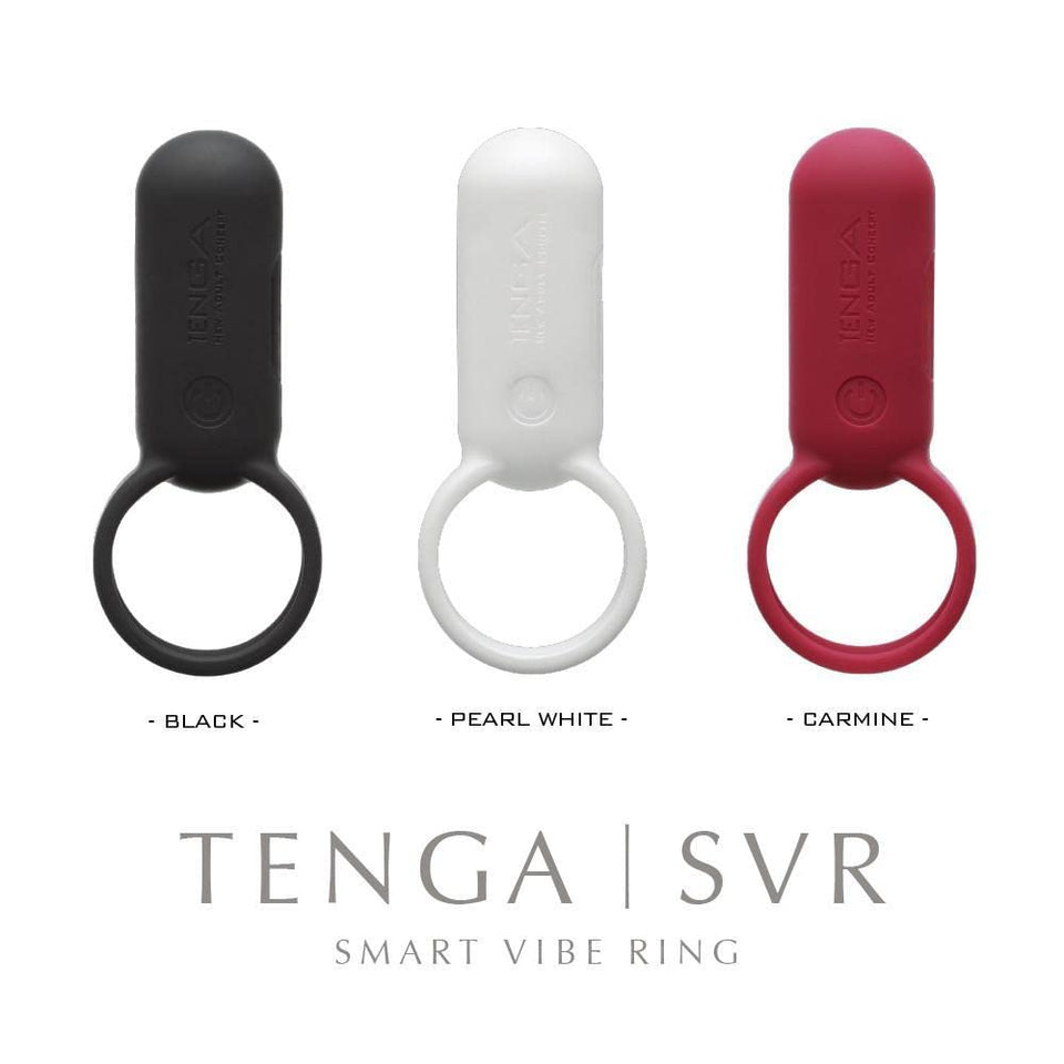 Tenga Smart Vibe Vibrating Ring Rechargeable Dual Partner Stimulating Vibrator Tsv002 Pearl, White, 1 Count