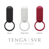 Tenga Smart Vibe Vibrating Ring Rechargeable Dual Partner Stimulating Vibrator Tsv002 Pearl, White, 1 Count