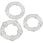 Cloud 9 Beaded C-Ring Penis Bands 3 Sizes Pack Clear