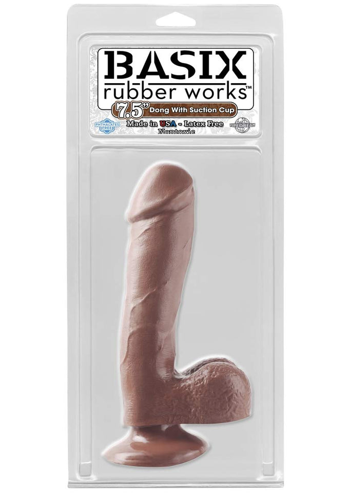 Basix 7.5In. Dong W/Suction Cup Brown