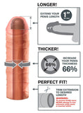 Pipedream Fantasy X-Tensions Mega, Flesh, 1 Inch