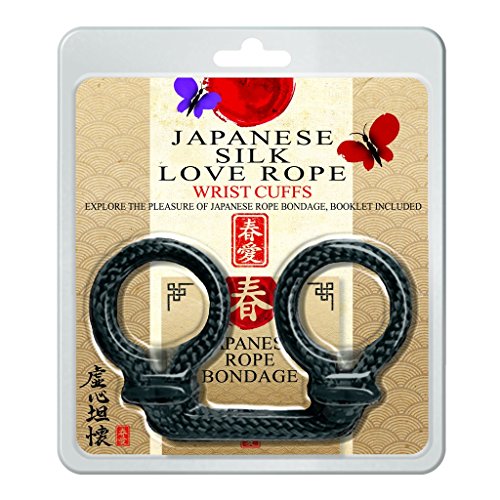 Japanese Silk Love Rope Wrist Cuffs, Black