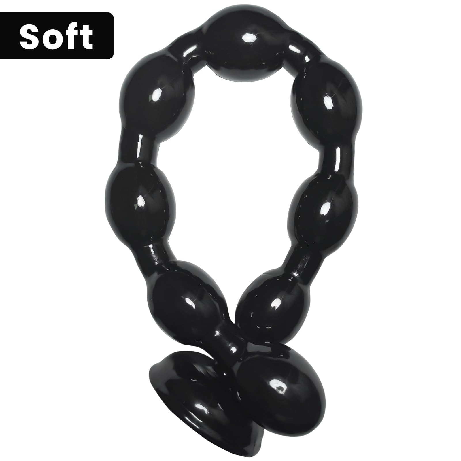 19.25 Inches Super Long Anal Beads Butt Plugs with 8 Thick Anal Balls Ultra Soft Anal Chain Anal Sex Toys with Strong Suction Cu