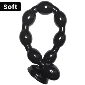 19.25 Inches Super Long Anal Beads Butt Plugs with 8 Thick Anal Balls Ultra Soft Anal Chain Anal Sex Toys with Strong Suction Cu