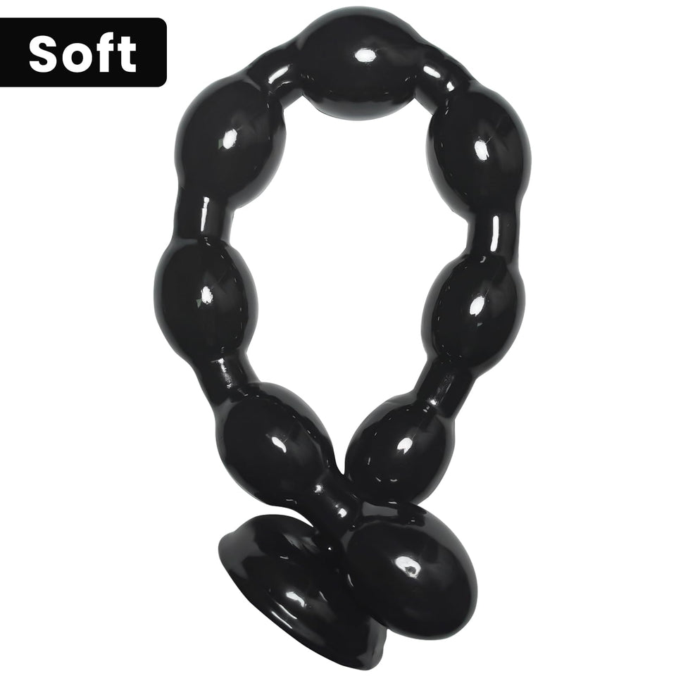 19.25 Inches Super Long Anal Beads Butt Plugs with 8 Thick Anal Balls Ultra Soft Anal Chain Anal Sex Toys with Strong Suction Cu