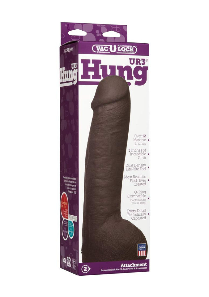 Doc Johnson Vaculock  Hung  Made Of Ultraskyn  12 Inch Dildo With Massive 85 Inches Girth  Fmachine And Harness Compatib
