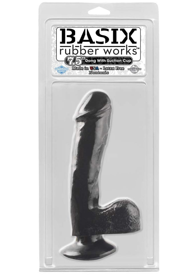 Basix Rubber Works 75 Dong With Suction Cup  Black