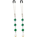 Bijoux De Nip Pearl Turq Beaded Clamps