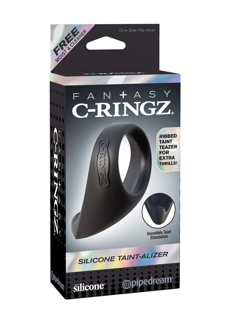 Pipedream Fantasy C-Ringz Silicone Taintalizer Dildo, Black, 1 Pound