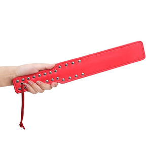 Quality Studded Spanking Paddles, 14.7inch Faux Leather Paddle for Adults Sex Play, Red