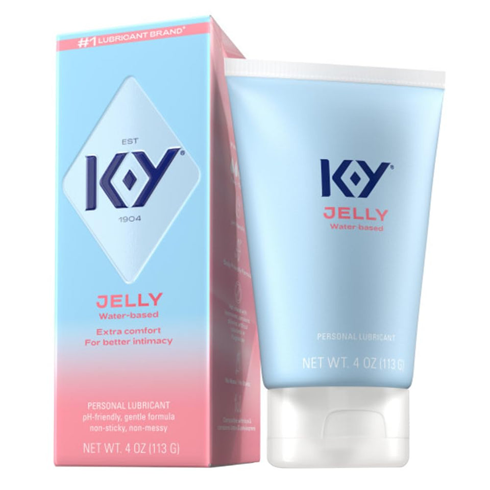 K-Y Jelly Classic Water-Based Body Friendly Formula 4 Fl Oz. Personal Lubricant for Wetter Sex for Men, Women and Couples & Safe