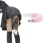 OOIIXX Anal Plug with Sexy Tail for Cosplay, Adult Sex Toys of Stainless Steel Anal Plug (Pink, Medium)