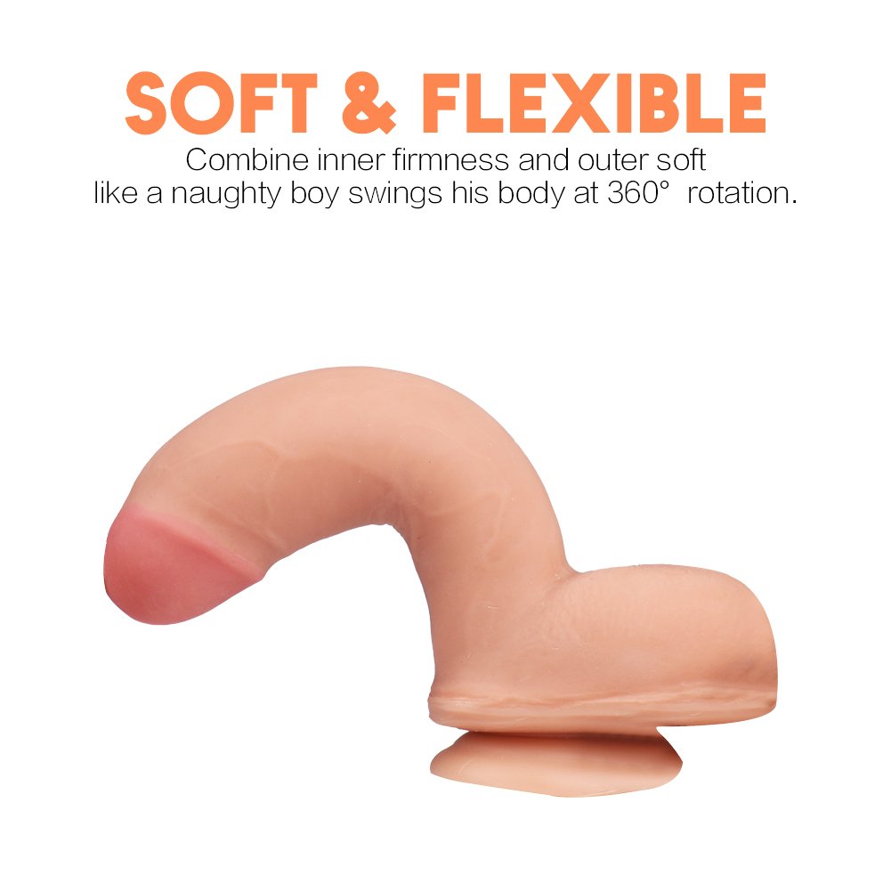 Wildfire Realistic Ultrasoft Dildo With Suction Cup Cyberskin Lifesize Penis Dong For Female Masturbation