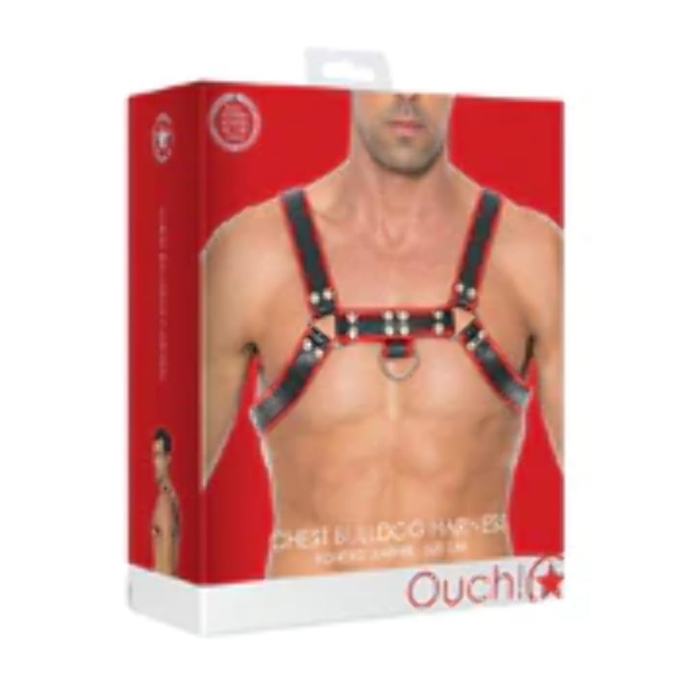 Ouch Chest Bulldog Harness - S/M - Red