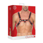 Ouch Chest Bulldog Harness - S/M - Red