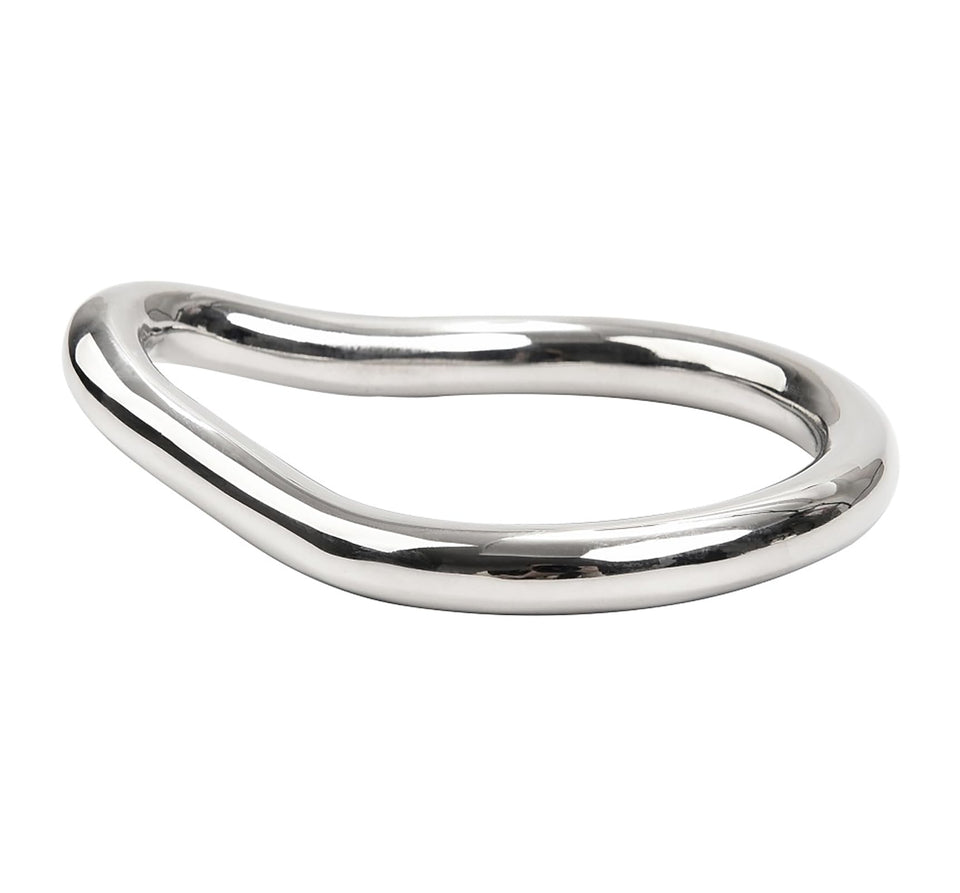 SeLgurFos Penis Ring Stainless Steel Curved Cockrings 7 Different Sizes of Erection Ring Metal Testicle Rings Male Sex Toys Adul