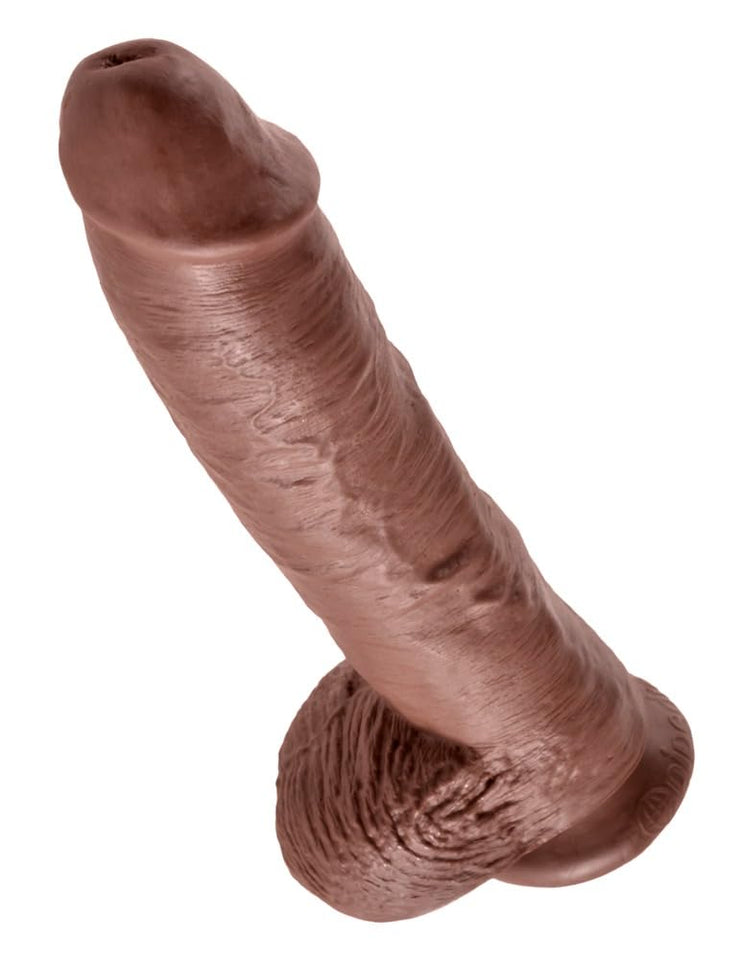 King Cock - 10In Cock W/ Balls Brown