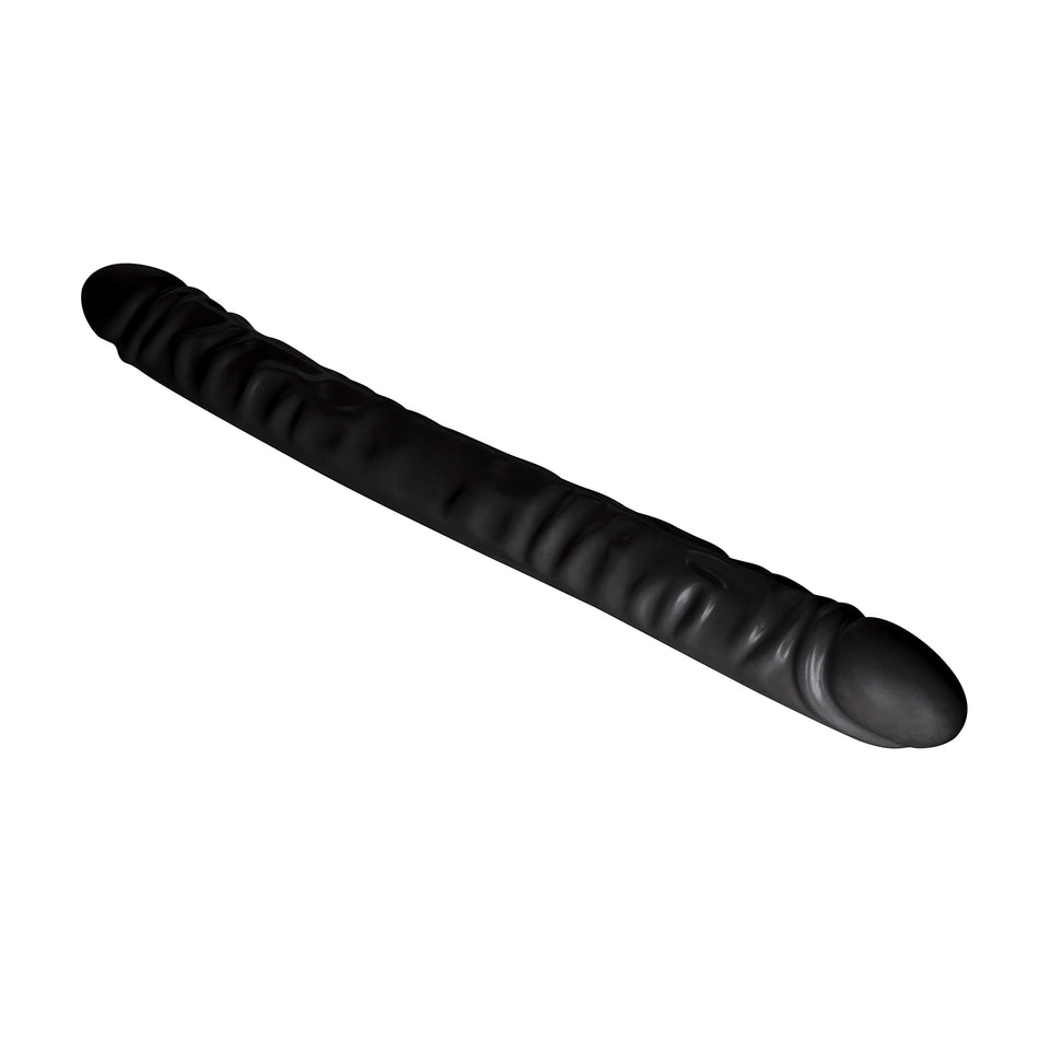 California Exotics Veined Double Dildo, Black, 18 Inches