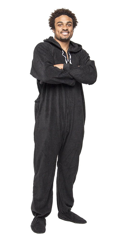 Forever Lazy Footed Adult Onesie - Black to Sleep - XS
