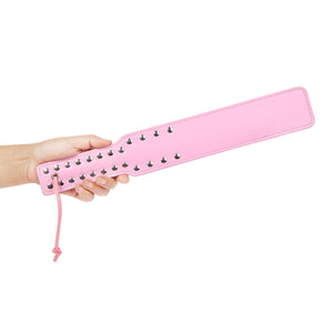 Quality Studded Spanking Paddles, 14.7inch Faux Leather Paddle for Adults Sex Play, Pink
